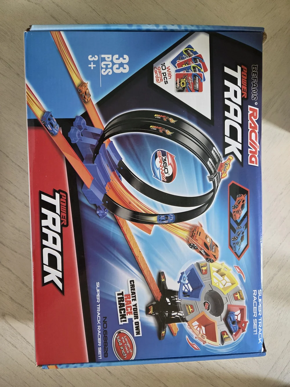 Befans Racing Power Track, Two-Player Car Race Track Toy with 360 Loop